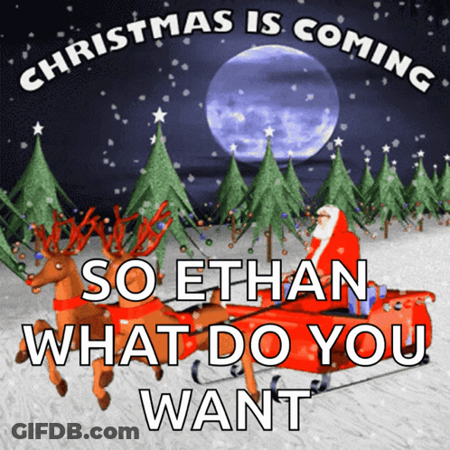 Christmas Is Coming So Ethan What Do You Want Poster GIF