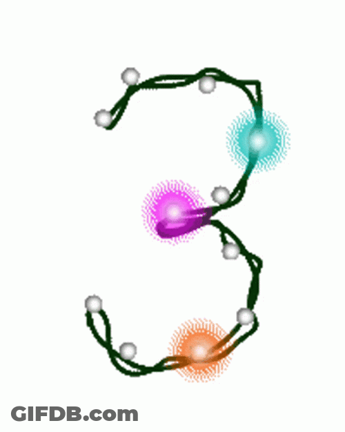 Christmas Lights Figure Of Three GIF