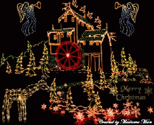 Christmas Lights Light House GIF