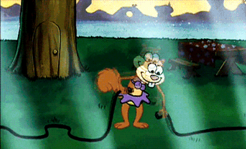 Christmas Lights Sandy Spongebob GIF