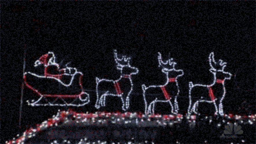 Christmas Lights Santa Claus Raindeer GIF