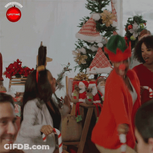 Christmas Party Dancing Showdown GIF
