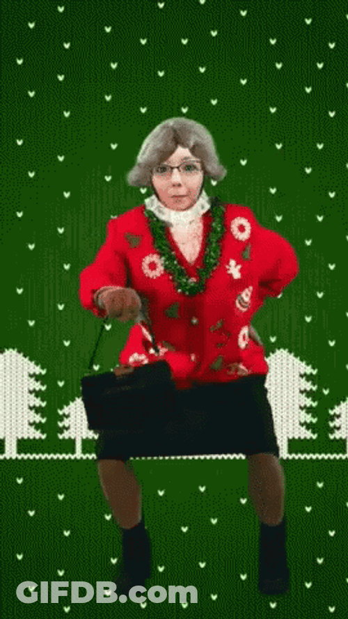 Christmas Party With Dancing Lady GIF