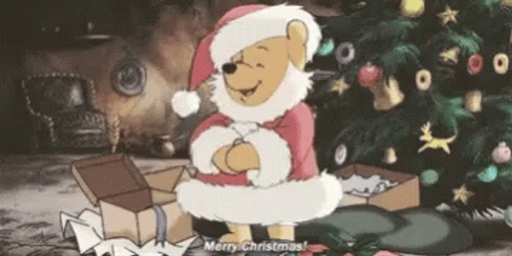 Christmas Santa Pooh Bear GIF
