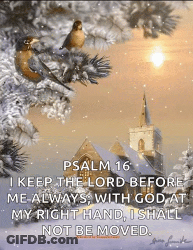 Christmas Scene Psalm 16 Quote GIF