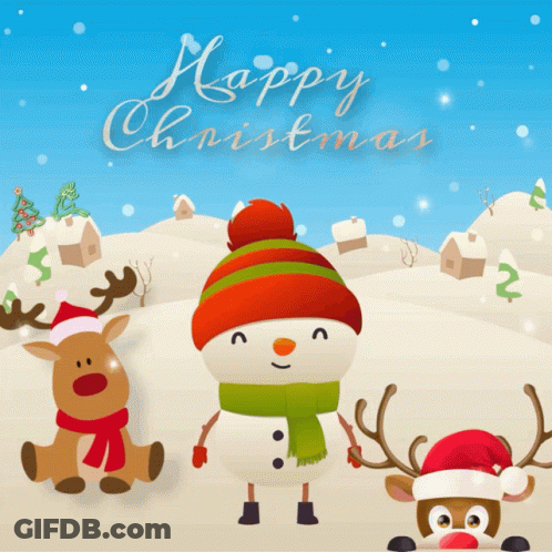 Christmas Snowman Reindeer Santa Claus GIF