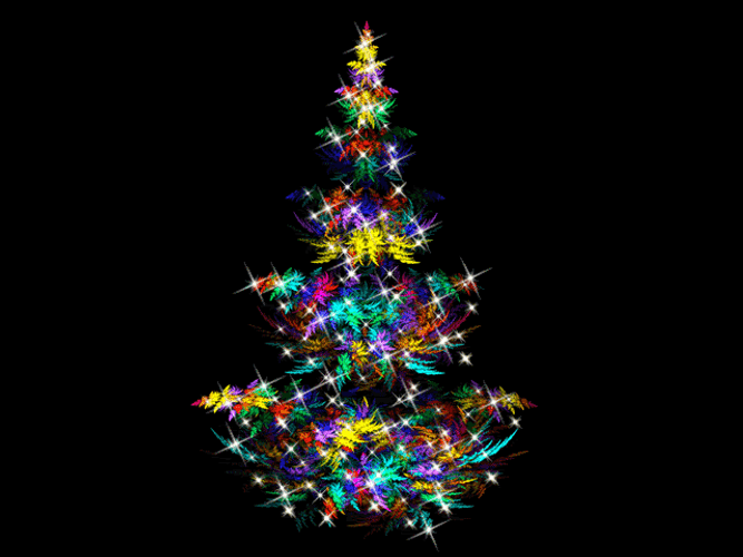 Christmas Tree Abstract Colorful Leaves GIF