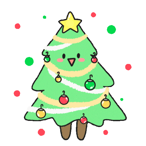 Christmas Tree Dance Kawaii Cartoon GIF