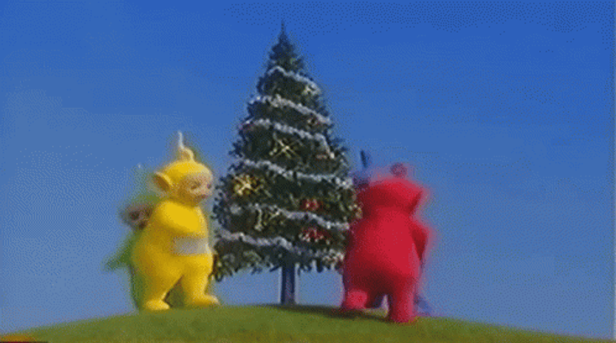 Christmas Tree Dance Teletubbies GIF