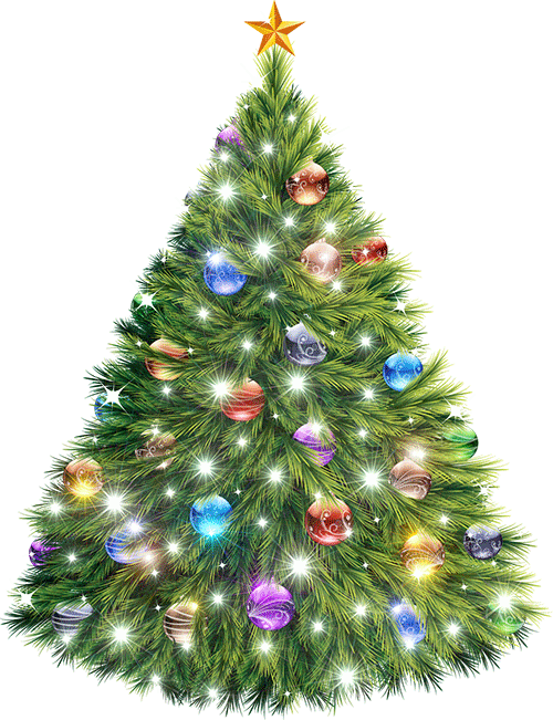 Christmas Tree Fluffy Shining Art GIF