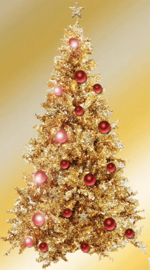 Christmas Tree Gold Aesthetic GIF