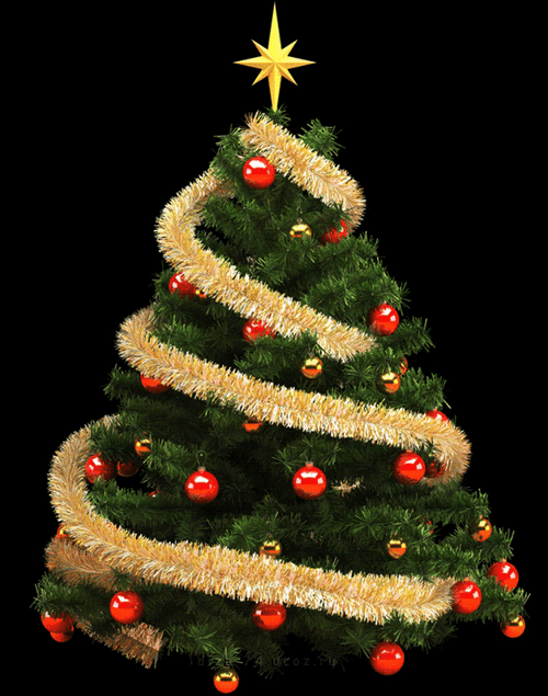 Christmas Tree Gold Red Holiday Mood GIF