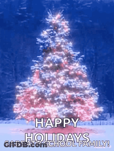 Christmas Tree Happy Holidays Sabbath School Family GIF