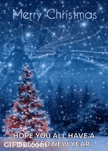 Christmas Tree In Snow Card GIF