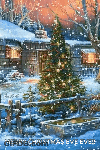 Christmas Tree In Snow GIF