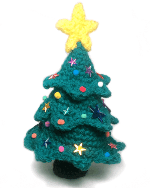Christmas Tree Knitting Stop Motion GIF