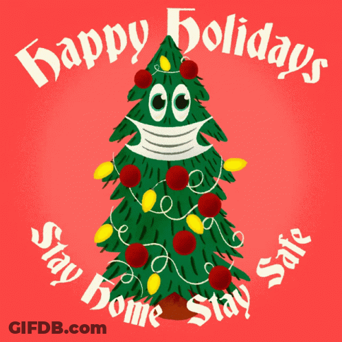 Christmas Tree Mask Happy Holidays Stay Home Stay Safe GIF