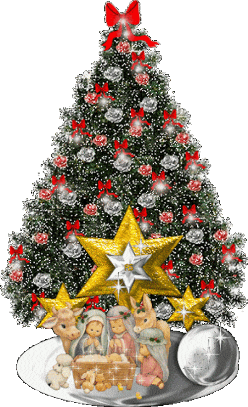 Christmas Tree Nativity Cute Sticker GIF
