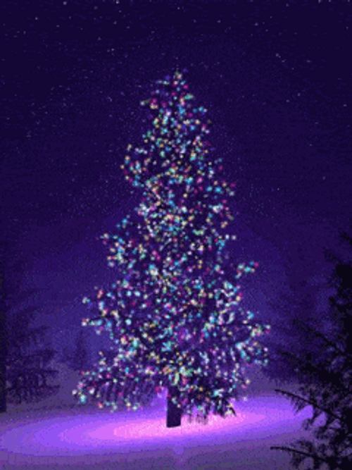 Christmas Tree Purple Aesthetic Art GIF