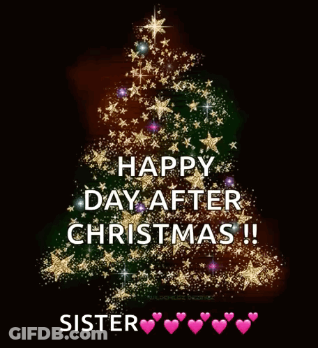 Christmas Tree Saying Happy Day After Christmas GIF