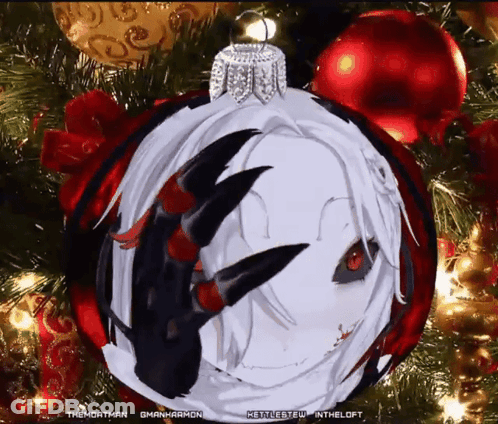 Christmas Tree With Face Ornament GIF