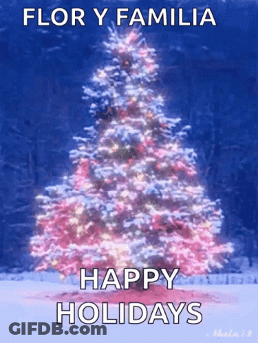 Christmas Tree With Flor Y Familia Happy Holidays GIF
