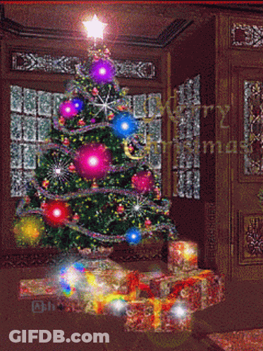 Christmas Tree With Merry Christmas GIF