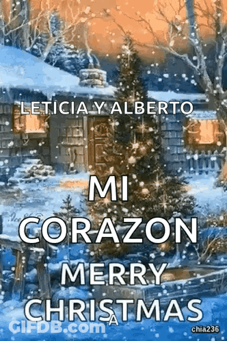 Christmas Tree With Mi Corazon Merry Christmas GIF