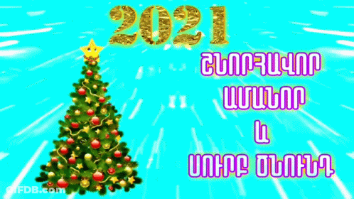Christmas Tree With Star And 2021 GIF