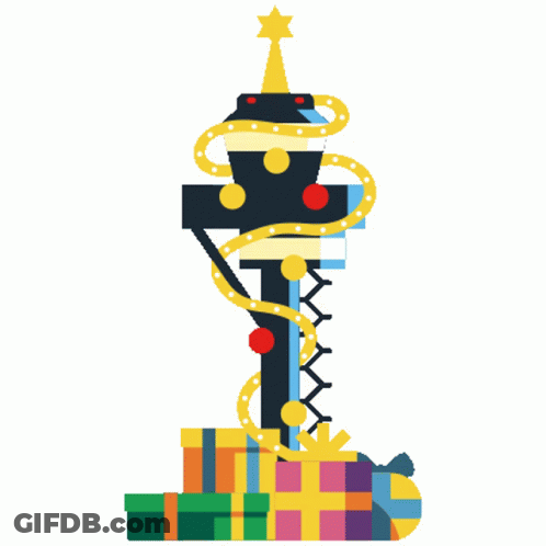 Christmas Tree With Star On Top Illustration GIF