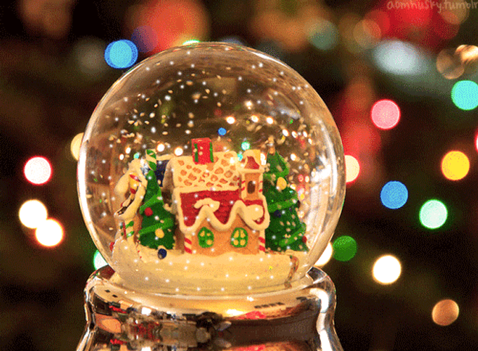 Christmas Winter Lights Snowball GIF