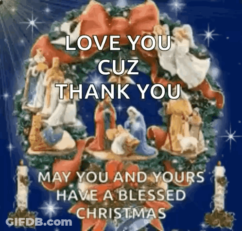Christmas Wreath Love You Cuz GIF