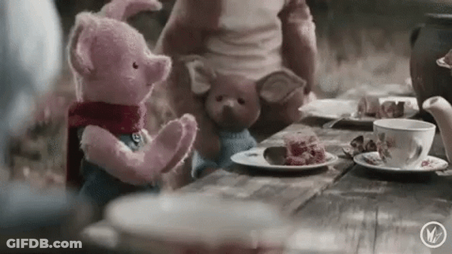 Christopher Robin Piglet Clapping GIF
