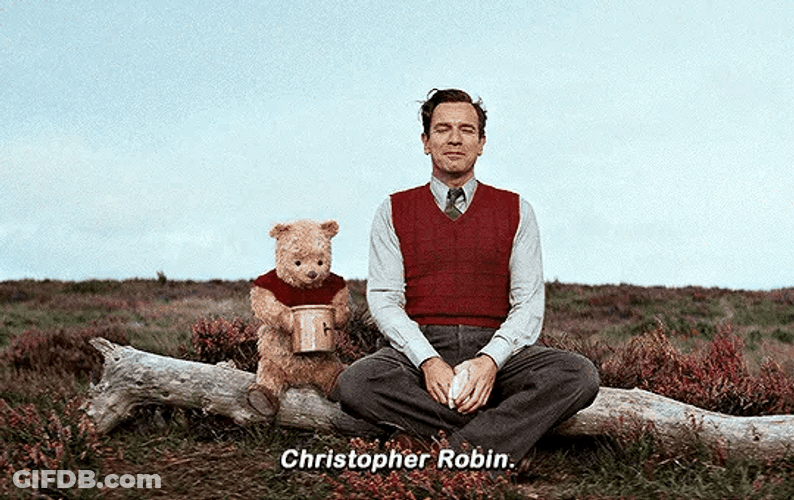 Christopher Robin Pooh Sitting GIF