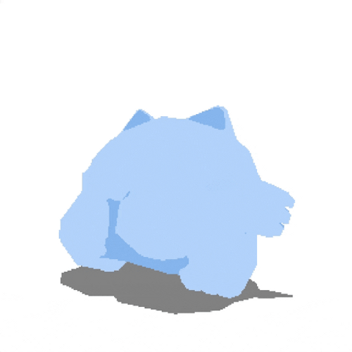 Chubby Blue Cat Butt Shaking GIF