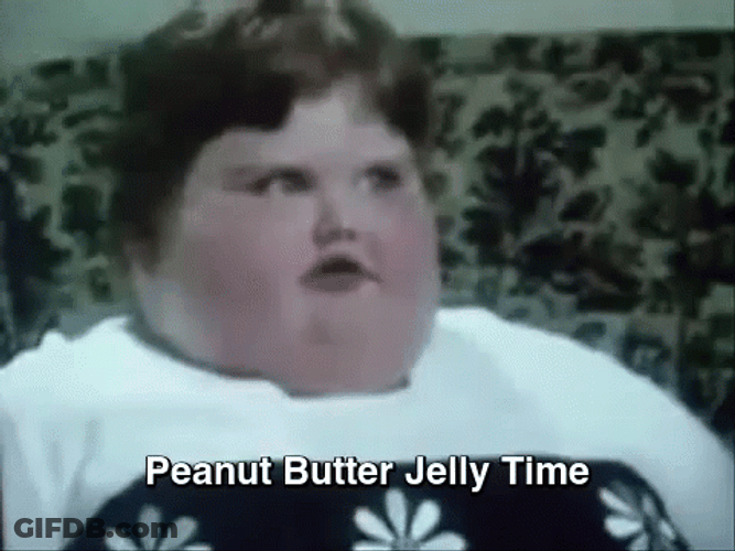 Chubby Boy Excited Over Peanut Butter Jelly Time GIF