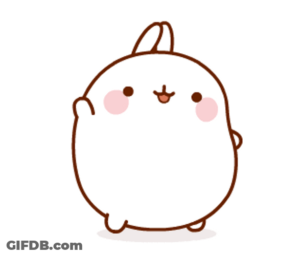 Chubby Bunny Cute Wave GIF