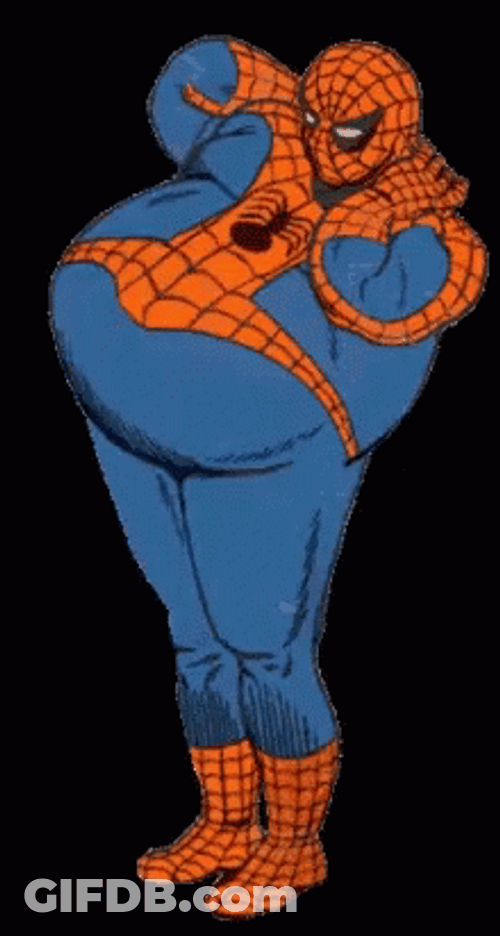 Chubby Cartoon Spiderman Dance GIF