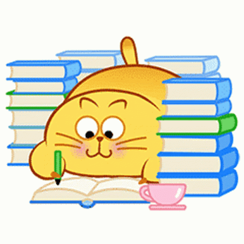 Chubby Cat Writing On Book GIF