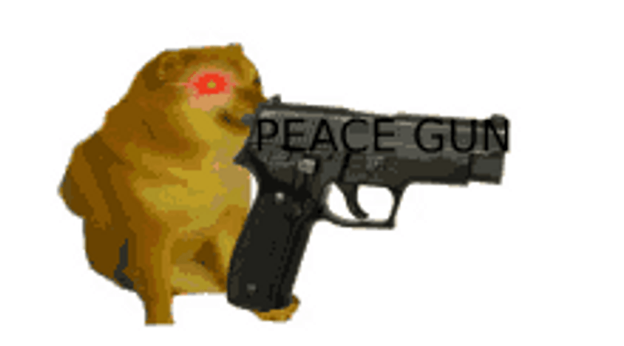 Chubby Dog Peace Gun GIF