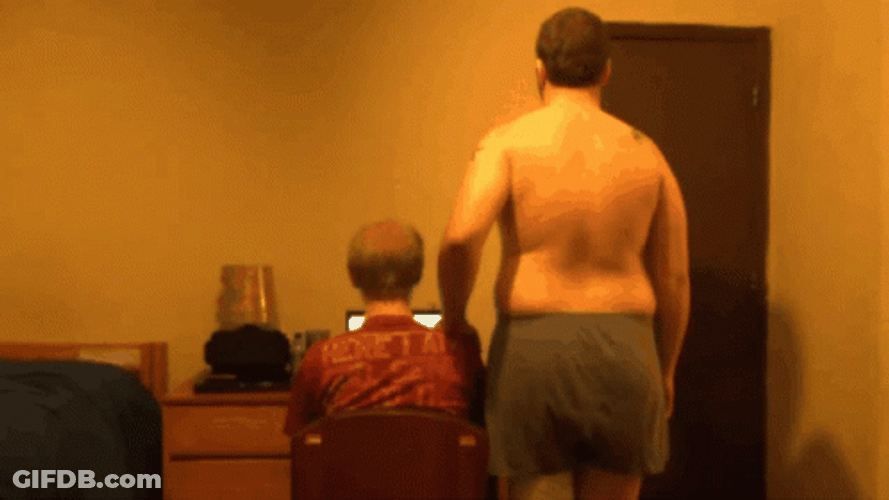 Chubby Guy Itchy Behind GIF