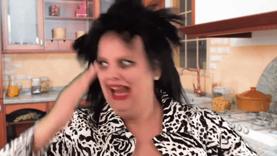 Chubby Lady Crazy Robot Dance GIF