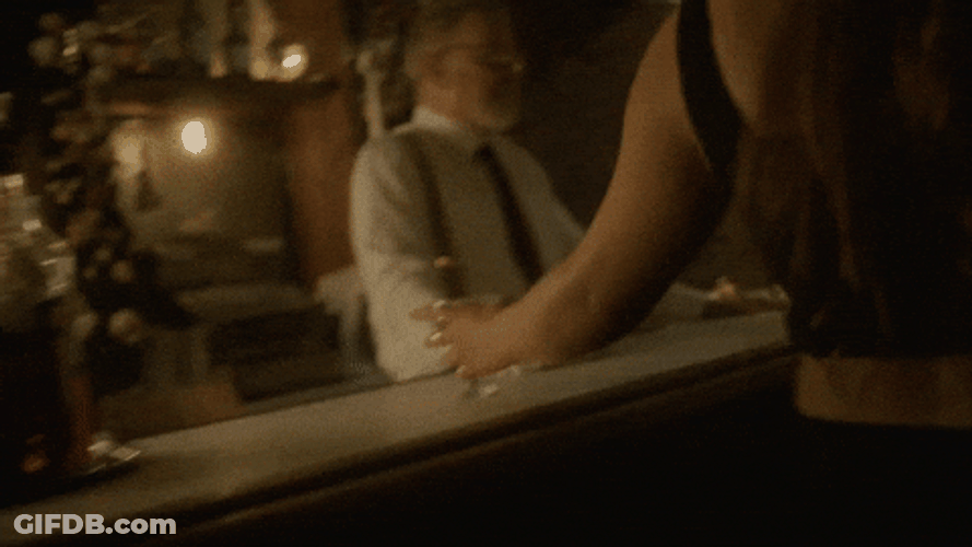 Chubby Lady Getting Drunk At Bar GIF