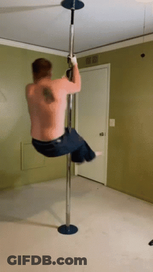 Chubby Man Pole Dancing GIF