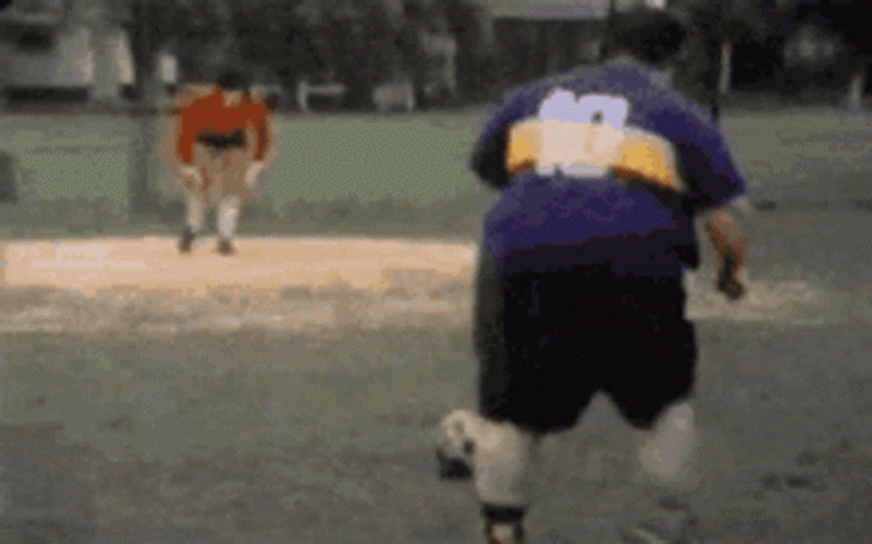 Chubby Man Reverse Kicking Futbol GIF