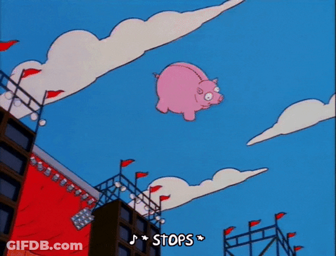 Chubby Pig Flies Away Animation GIF