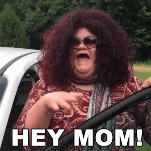Chubby Woman Hey Mom GIF
