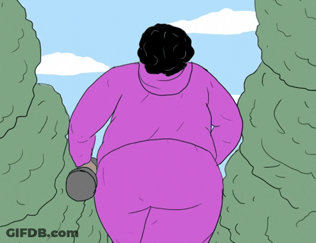 Chubby Woman Walking Fast To Lose Weight GIF