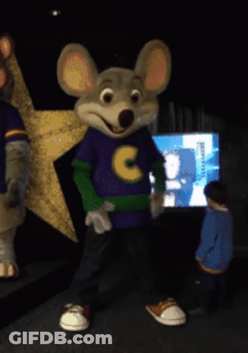 Chuck E Cheese Mascot GIF