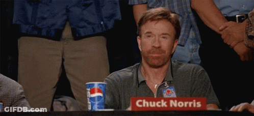 Chuck Norris Is Sitting At A Table With A Cup Of Pepsi GIF